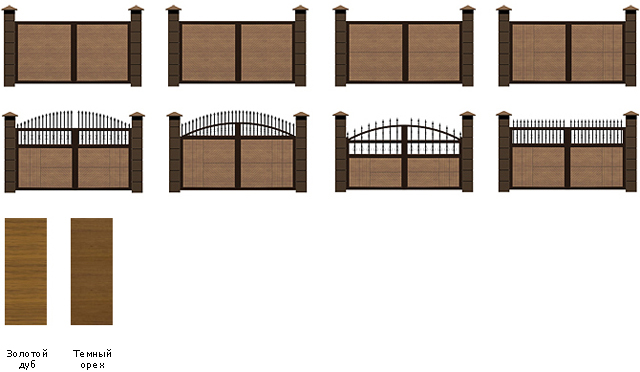 Дизайн распашных деревянных ворот Premium